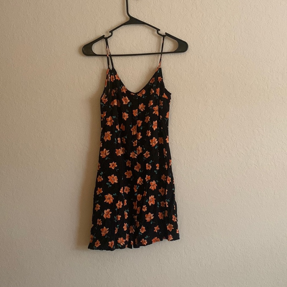 H&M Divided - Size 8 - Black and Orange Flowered Dress